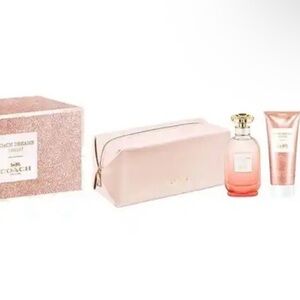 NIB Coach Dreams Sunset Set in Pink and White With Coach Bag